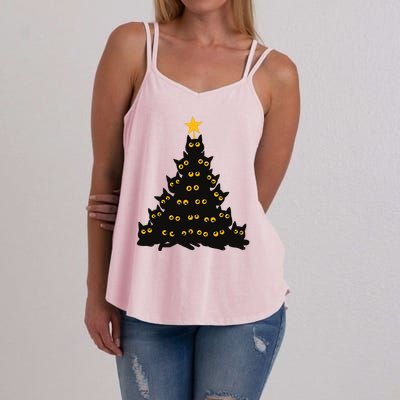 Christmas Meow Cute Cat Women's Strappy Tank