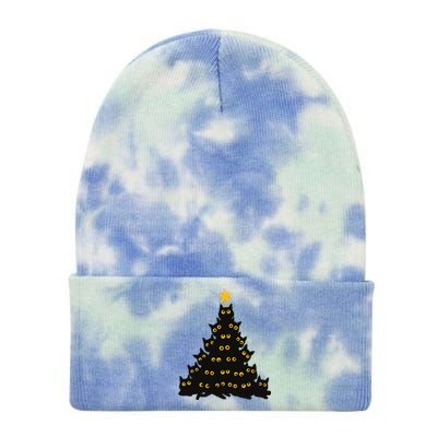 Christmas Meow Cute Cat Tie Dye 12in Knit Beanie