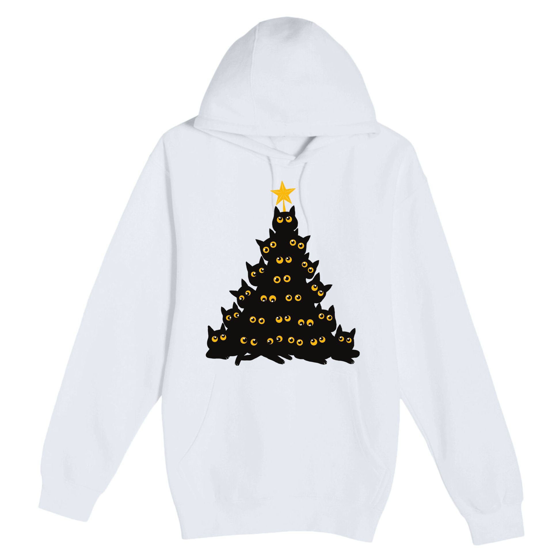 Christmas Meow Cute Cat Premium Pullover Hoodie