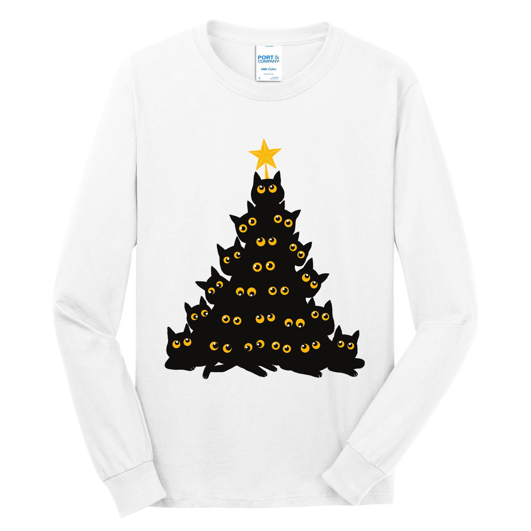 Christmas Meow Cute Cat Tall Long Sleeve T-Shirt