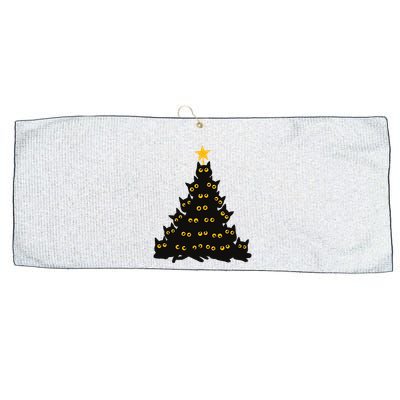 Christmas Meow Cute Cat Large Microfiber Waffle Golf Towel