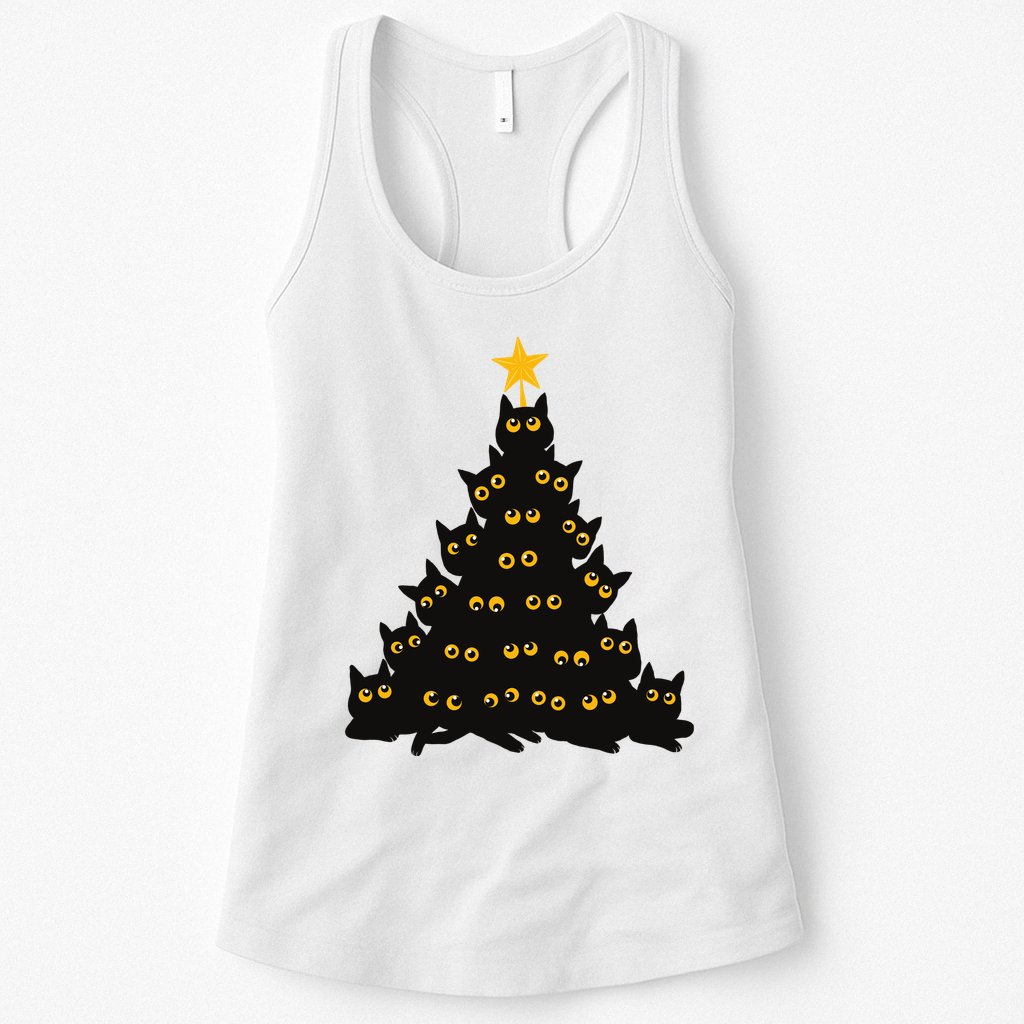 Christmas Meow Cute Cat Womens Tank Top