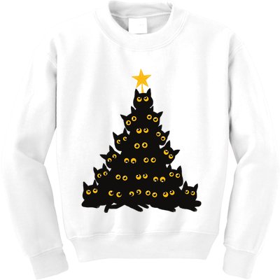 Christmas Meow Cute Cat Kids Sweatshirt