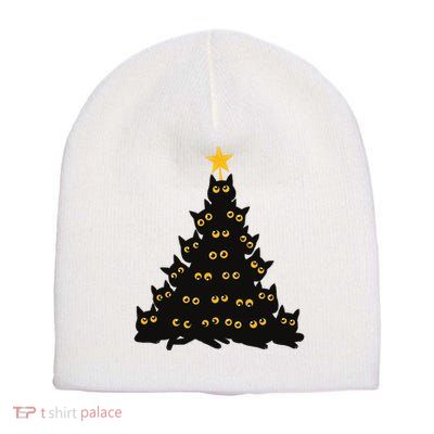 Christmas Meow Cute Cat Short Acrylic Beanie
