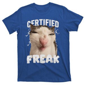 Cat Meme Certified Freak Eat Cement Cursed Cat T-Shirt