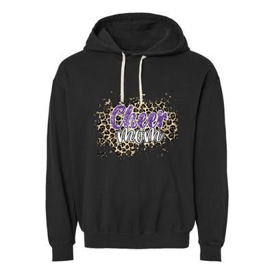 Cheer Mom Cool Gift Leopard Cheetah Print Purple Cheer Cute Gift Garment-Dyed Fleece Hoodie