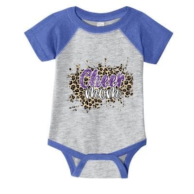 Cheer Mom Cool Gift Leopard Cheetah Print Purple Cheer Cute Gift Infant Baby Jersey Bodysuit