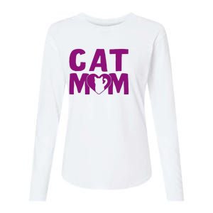 Cat Mom Womens Cotton Relaxed Long Sleeve T-Shirt