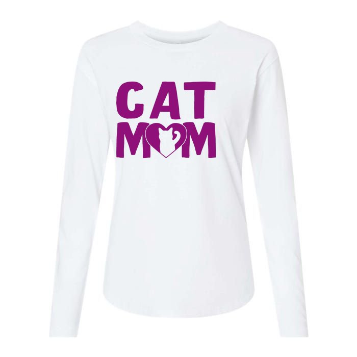 Cat Mom Womens Cotton Relaxed Long Sleeve T-Shirt