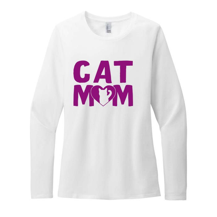 Cat Mom Womens CVC Long Sleeve Shirt