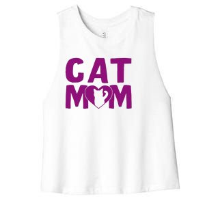 Cat Mom Women's Racerback Cropped Tank