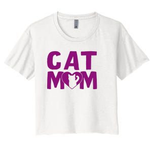 Cat Mom Women's Crop Top Tee