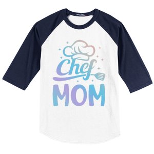 Chef Mom Culinary Mom Restaurant Family Cooking Culinary Mom Cool Gift Baseball Sleeve Shirt