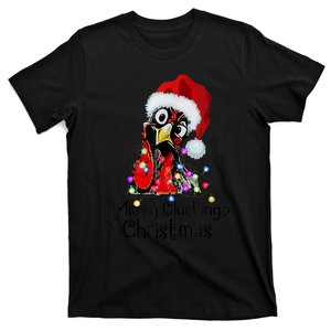 Chicken Merry Clucking Christmas Santa Funny Xmas T-Shirt