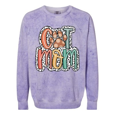 Cat Mom Cat Paw Mama Colorblast Crewneck Sweatshirt