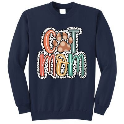 Cat Mom Cat Paw Mama Tall Sweatshirt