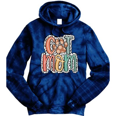 Cat Mom Cat Paw Mama Tie Dye Hoodie