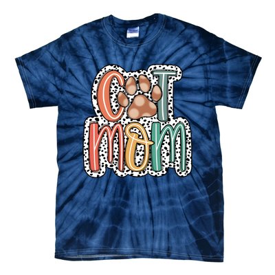 Cat Mom Cat Paw Mama Tie-Dye T-Shirt