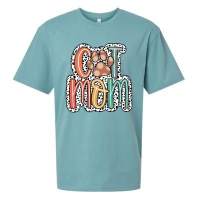 Cat Mom Cat Paw Mama Sueded Cloud Jersey T-Shirt