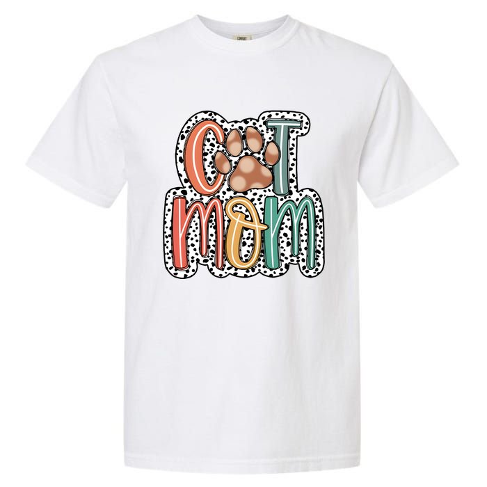 Cat Mom Cat Paw Mama Garment-Dyed Heavyweight T-Shirt