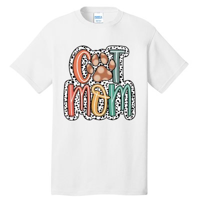 Cat Mom Cat Paw Mama Tall T-Shirt