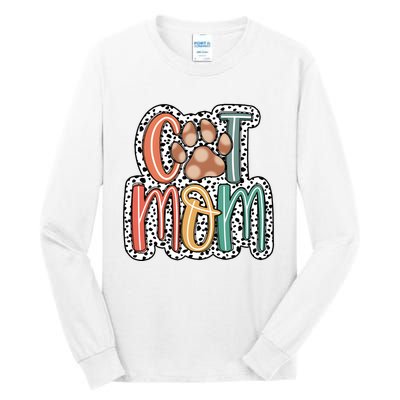 Cat Mom Cat Paw Mama Tall Long Sleeve T-Shirt