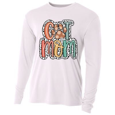 Cat Mom Cat Paw Mama Cooling Performance Long Sleeve Crew