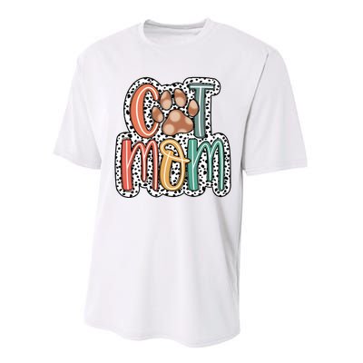 Cat Mom Cat Paw Mama Performance Sprint T-Shirt