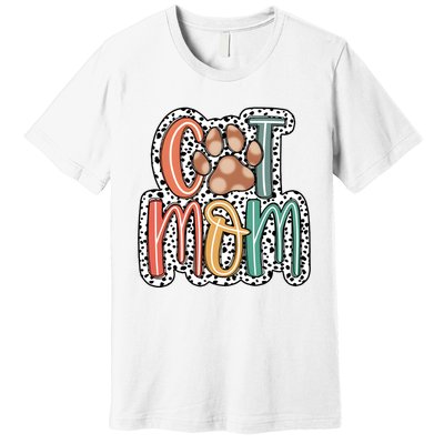 Cat Mom Cat Paw Mama Premium T-Shirt