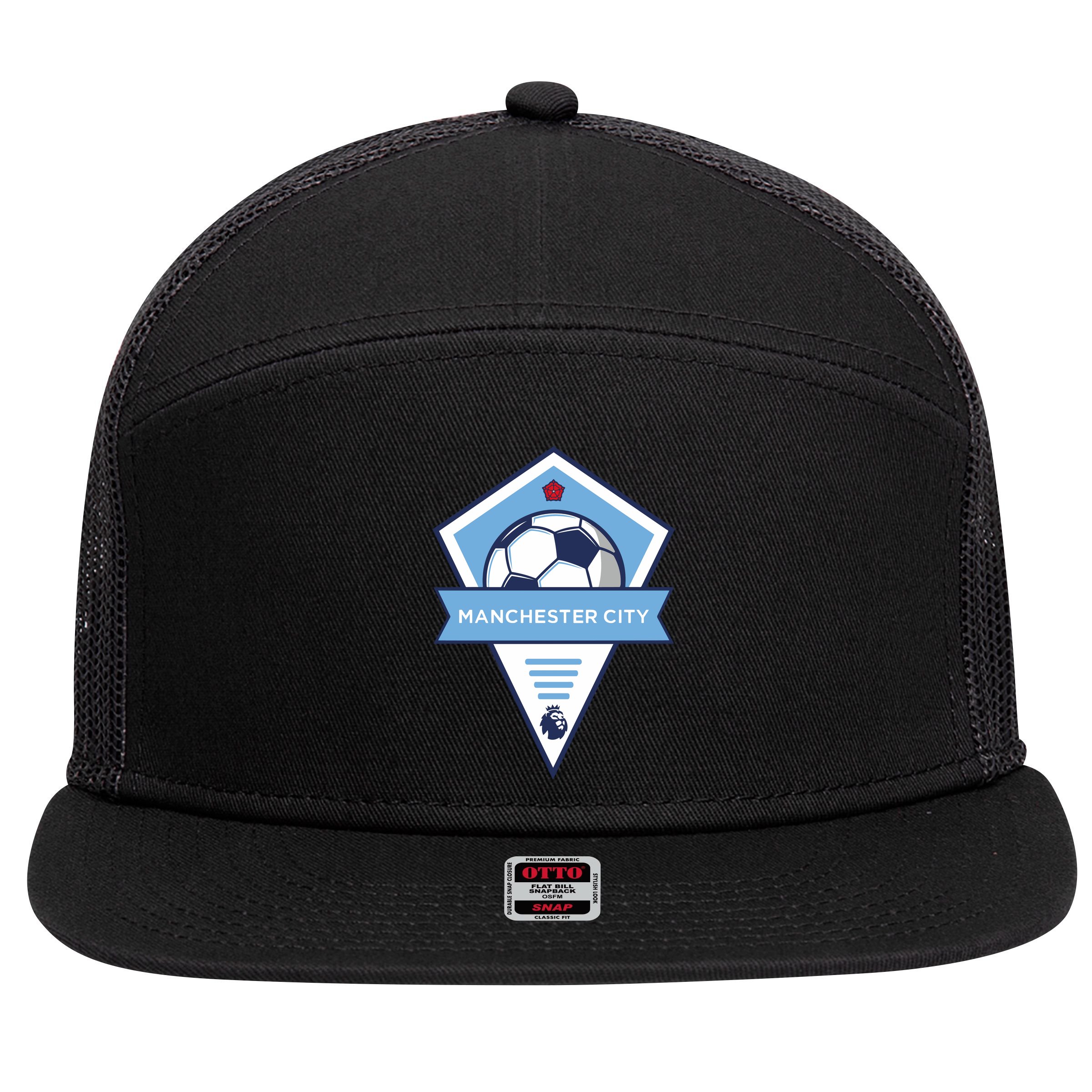 Cool Man City Soccer Team 7 Panel Mesh Trucker Snapback Hat