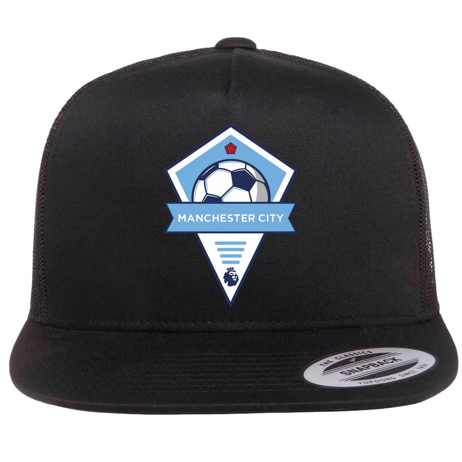 Cool Man City Soccer Team Flat Bill Trucker Hat