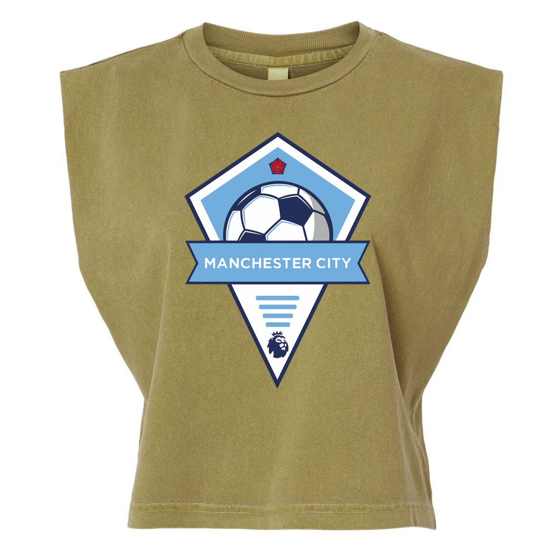Cool Man City Soccer Team Garment-Dyed Women's Muscle Tee