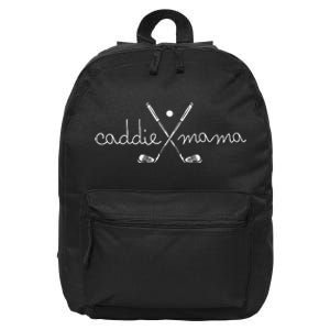 Caddie Mama Cute Golfing Golfer Mom Golf 1st Birthday Mommy 16 in Basic Backpack