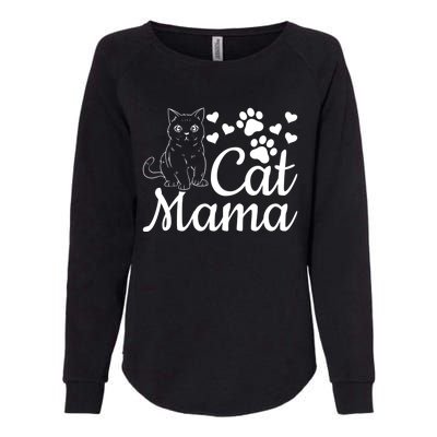 Cat Mama Cute Cat Mom Cat Lover Gift Cat Mama Gift Womens California Wash Sweatshirt