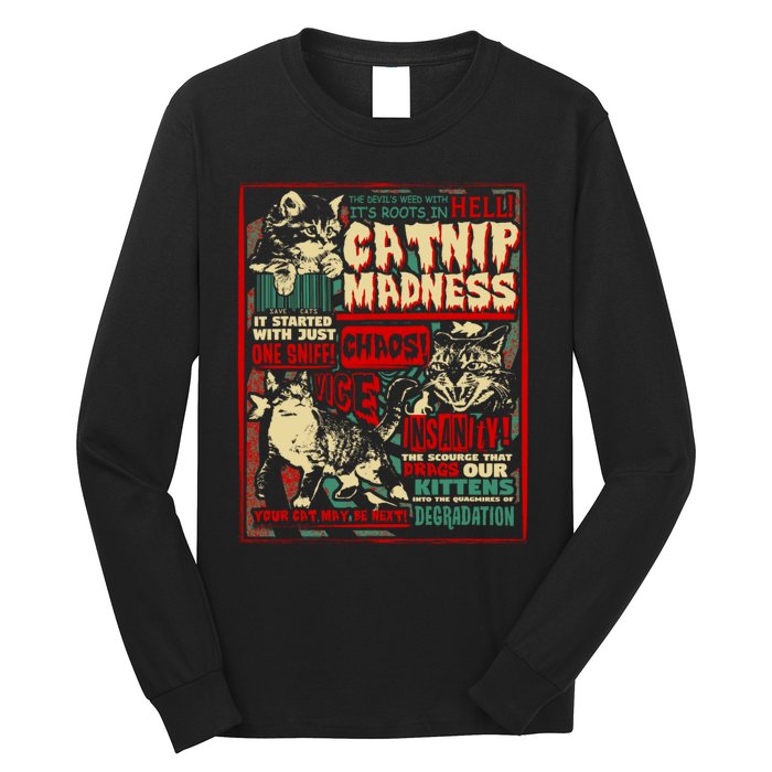 Catnip Madness Cute Kitten Cat Lover Gift For Cat Owners Long Sleeve Shirt