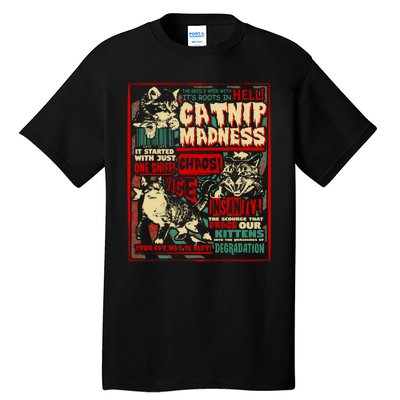 Catnip Madness Cute Kitten Cat Lover Gift For Cat Owners Tall T-Shirt