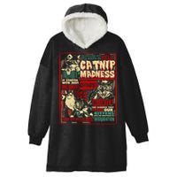 Catnip Madness Cute Kitten Cat Lover Gift For Cat Owners Hooded Wearable Blanket