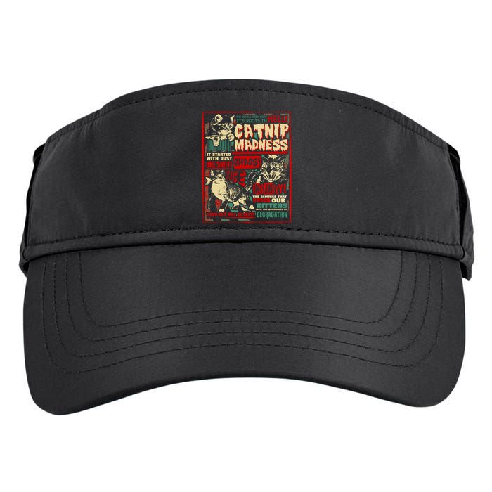Catnip Madness Cute Kitten Cat Lover Gift For Cat Owners Adult Drive Performance Visor
