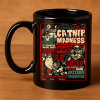 Catnip Madness Cute Kitten Cat Lover Gift For Cat Owners 11oz C Handle Ceramic Mug