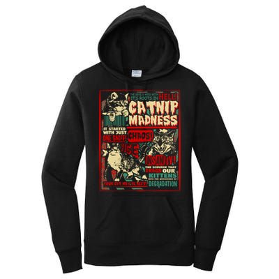 Catnip Madness Cute Kitten Cat Lover Gift For Cat Owners Women's Pullover Hoodie
