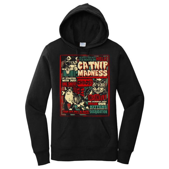 Catnip Madness Cute Kitten Cat Lover Gift For Cat Owners Women's Pullover Hoodie