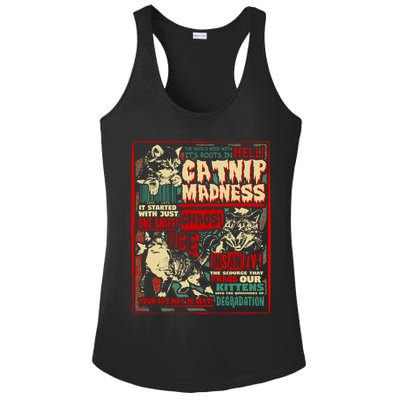 Catnip Madness Cute Kitten Cat Lover Gift For Cat Owners Ladies PosiCharge Competitor Racerback Tank
