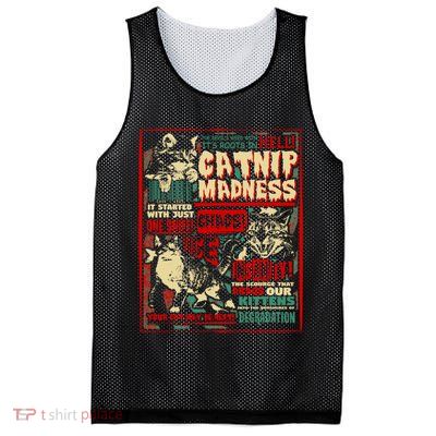 Catnip Madness Cute Kitten Cat Lover Gift For Cat Owners Mesh Reversible Basketball Jersey Tank