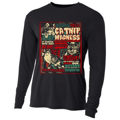 Catnip Madness Cute Kitten Cat Lover Gift For Cat Owners Cooling Performance Long Sleeve Crew