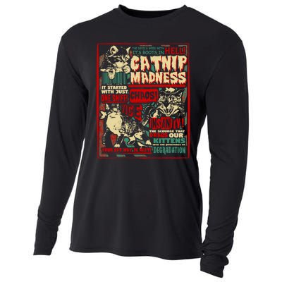 Catnip Madness Cute Kitten Cat Lover Gift For Cat Owners Cooling Performance Long Sleeve Crew