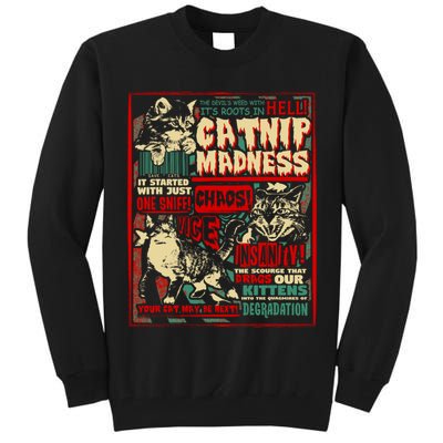 Catnip Madness Cute Kitten Cat Lover Gift For Cat Owners Tall Sweatshirt