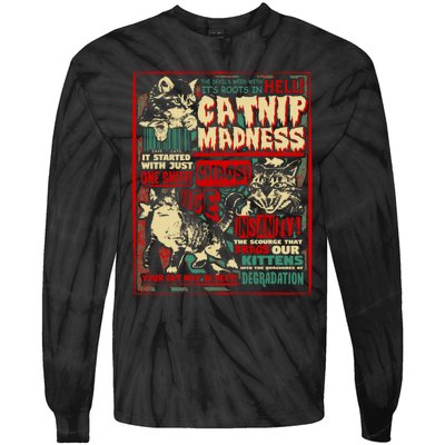 Catnip Madness Cute Kitten Cat Lover Gift For Cat Owners Tie-Dye Long Sleeve Shirt