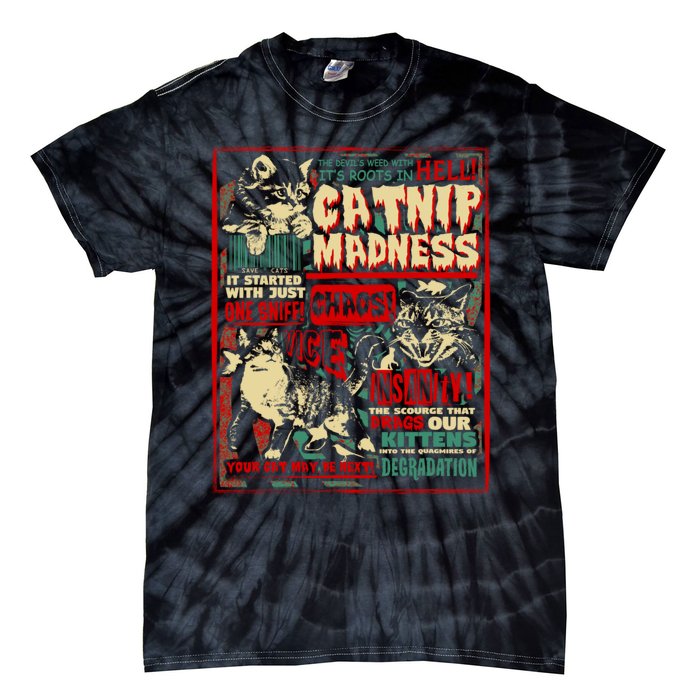 Catnip Madness Cute Kitten Cat Lover Gift For Cat Owners Tie-Dye T-Shirt