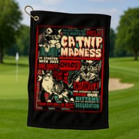 Catnip Madness Cute Kitten Cat Lover Gift For Cat Owners Golf Towel