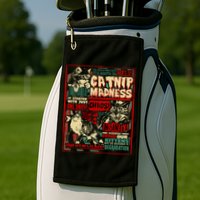 Catnip Madness Cute Kitten Cat Lover Gift For Cat Owners Golf Towel